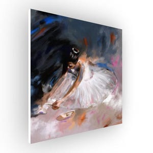 Ballerina Painting Original Ballet Wall art, Dance Studio Decor, Classical Dancer Oil Painting Canvas, Ballet Gifts for Girls