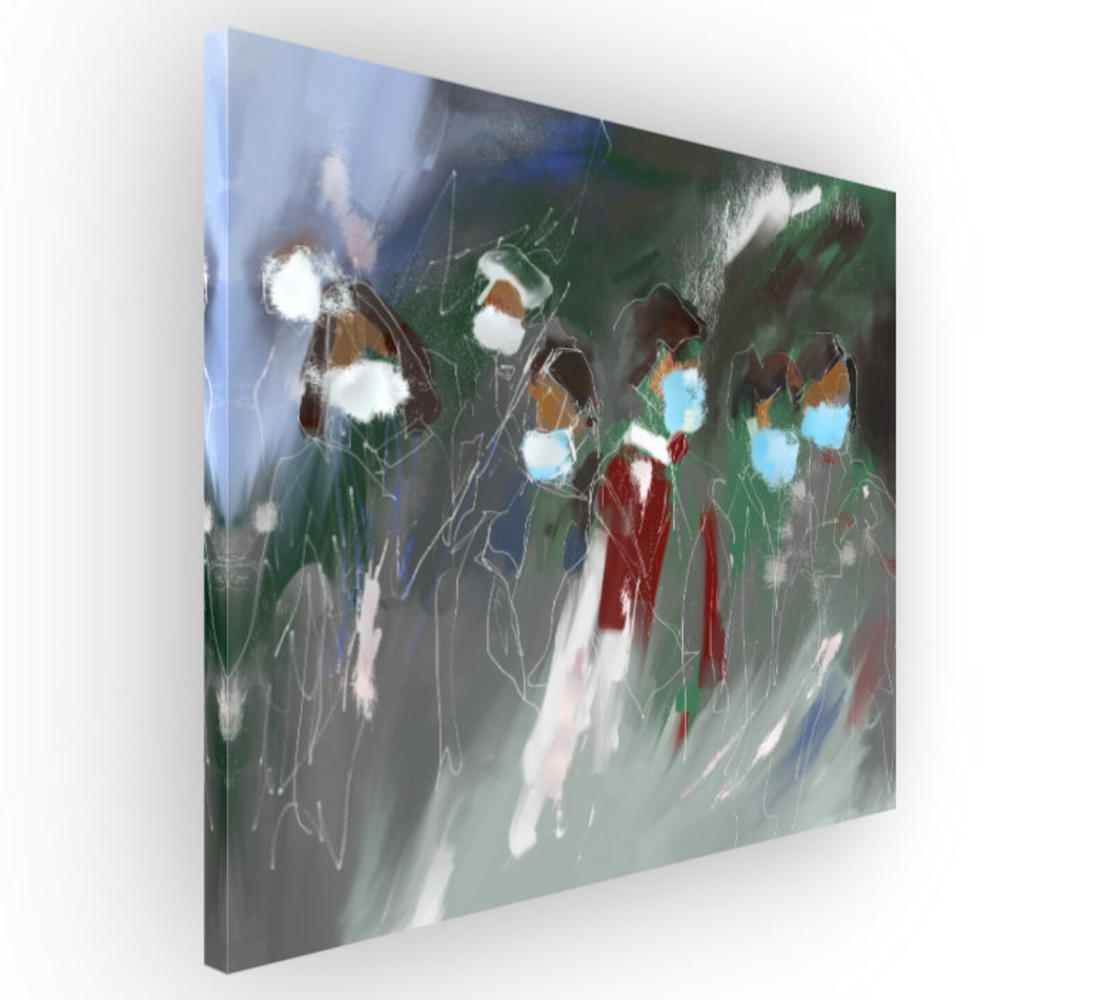 COVID Art Quarantine Abstract Painting COVID Mask Art Canvas Etsy