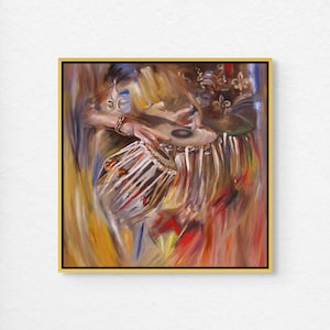 Tabla Painting Indian Wall Art Print, Modern Music Instrument South Asian Canvas, Colorful Desi Home Decor