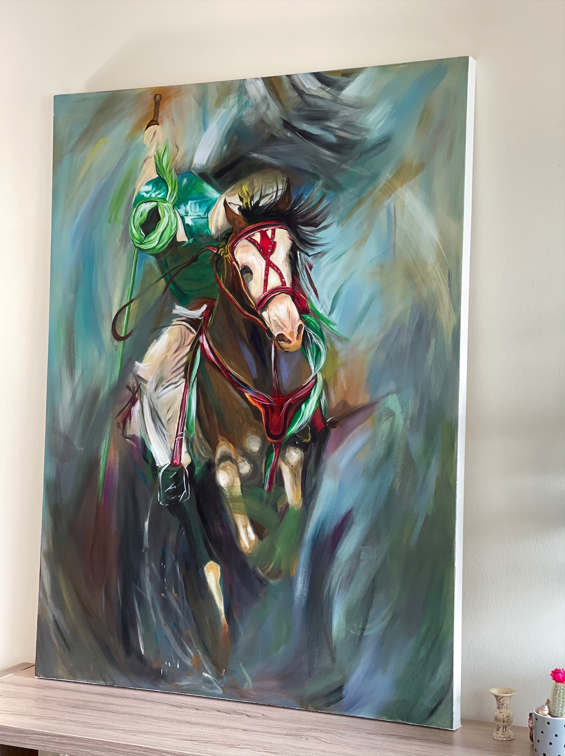 Equestrian Wall Art Original Horse Painting Large Equine Art Etsy