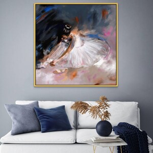 Ballerina Painting Original Ballet Wall art, Dance Studio Decor, Classical Dancer Oil Painting Canvas, Ballet Gifts for Girls