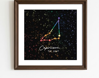 Capricorn Zodiac Sign - Queer Art Astrology Poster | Digital Download | Rainbow Printable