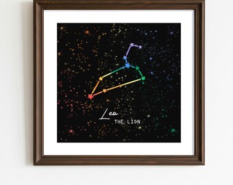 Leo Zodiac Sign - Queer Art Astrology Poster | Digital Download | Rainbow Printable
