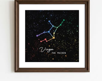 Virgo Zodiac Sign - Queer Art Astrology Poster | Digital Download | Rainbow Printable
