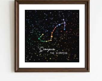 Scorpio Zodiac Sign - Queer Art Astrology Poster | Digital Download | Rainbow Printable