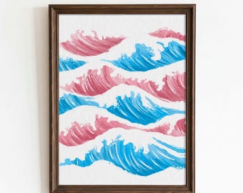 The Great Wave Trans Pride Art | The Great Wave of Transition Print | Transgender Gift | Japanese Art | Trans Art | Digital Download