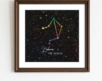 Libra Zodiac Sign - Queer Art Astrology Poster | Digital Download | Rainbow Printable