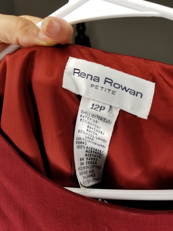 Rena Rowan Vintage 90s Suit Dress Size 10P/12P Bl… - image 4