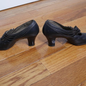 True Vintage 1940's Styled by Clarice Maryjane Shoes in Black US Womens Size 5/5.5 image 4