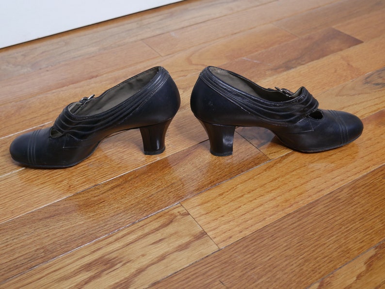 True Vintage 1940's Styled by Clarice Maryjane Shoes in Black US Womens Size 5/5.5 image 4