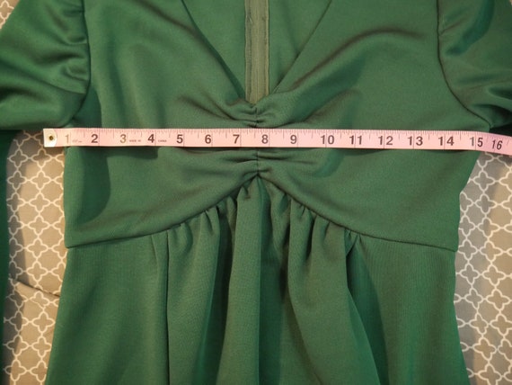 True Vintage 1970s Forest Green Long Sleeve Maxi … - image 9