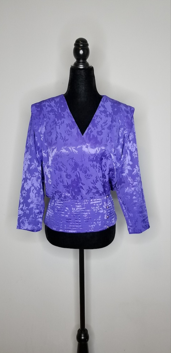 The House of Nu Mode Polyester 80s Blouse Wrap Wo… - image 1