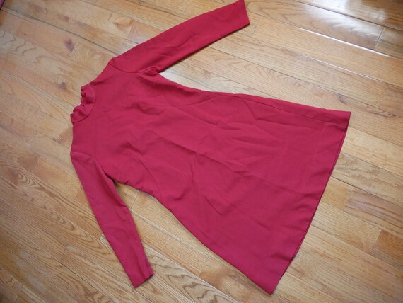 Lovely Raspberry Red Mockneck Scooter Mod Dress Lo