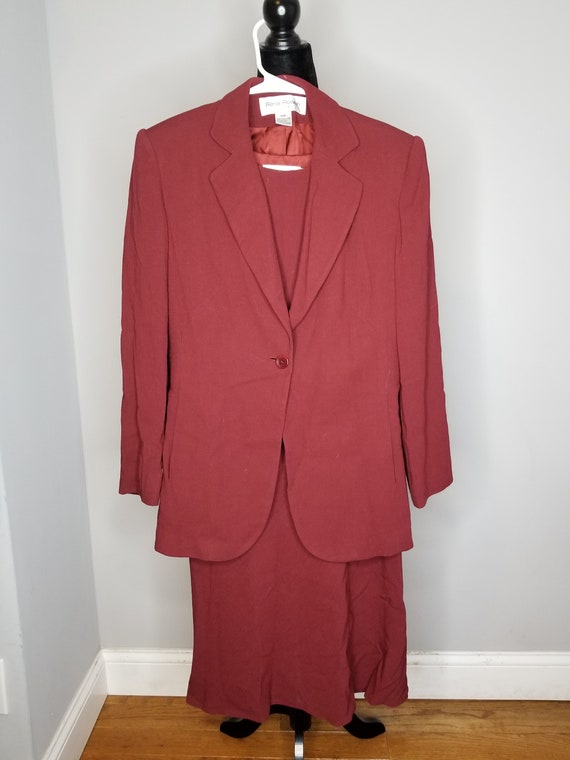 Rena Rowan Vintage 90s Suit Dress Size 10P/12P Bl… - image 1