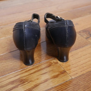 True Vintage 1940's Styled by Clarice Maryjane Shoes in Black US Womens Size 5/5.5 image 6