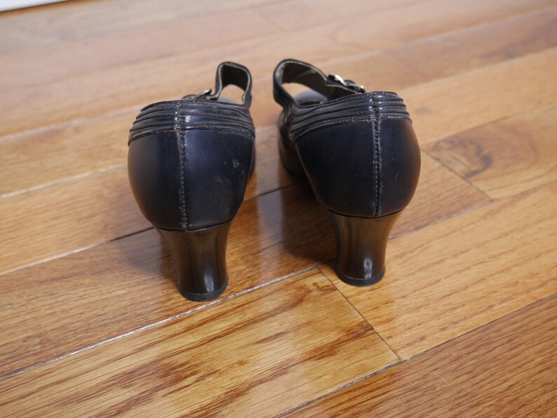 True Vintage 1940's Styled by Clarice Maryjane Shoes in Black US Womens Size 5/5.5 image 6