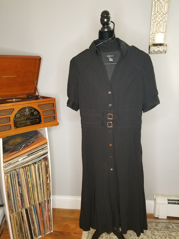 Black Vintage 1990's Swing Dress/Gothic Witchy Sty
