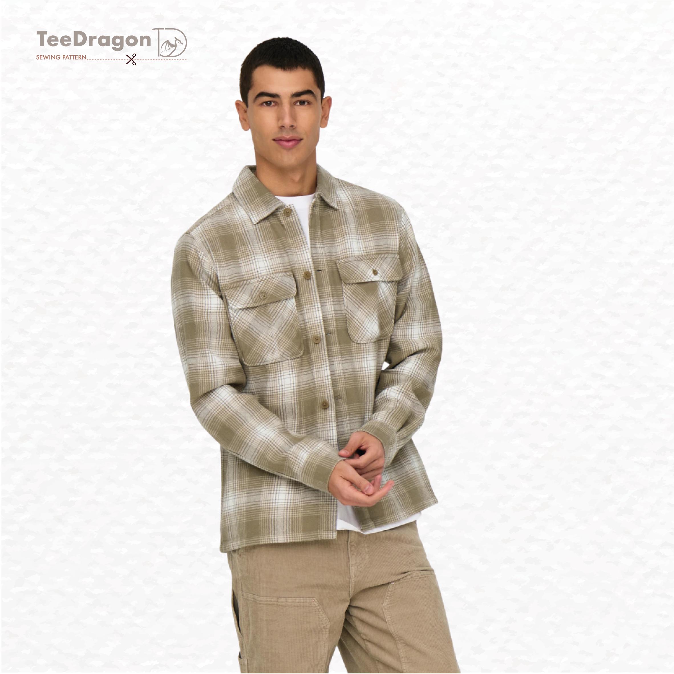 Men's Shirt Jacket Sewing Pattern PDF | DIY Jacket Pattern XS-3XL ...