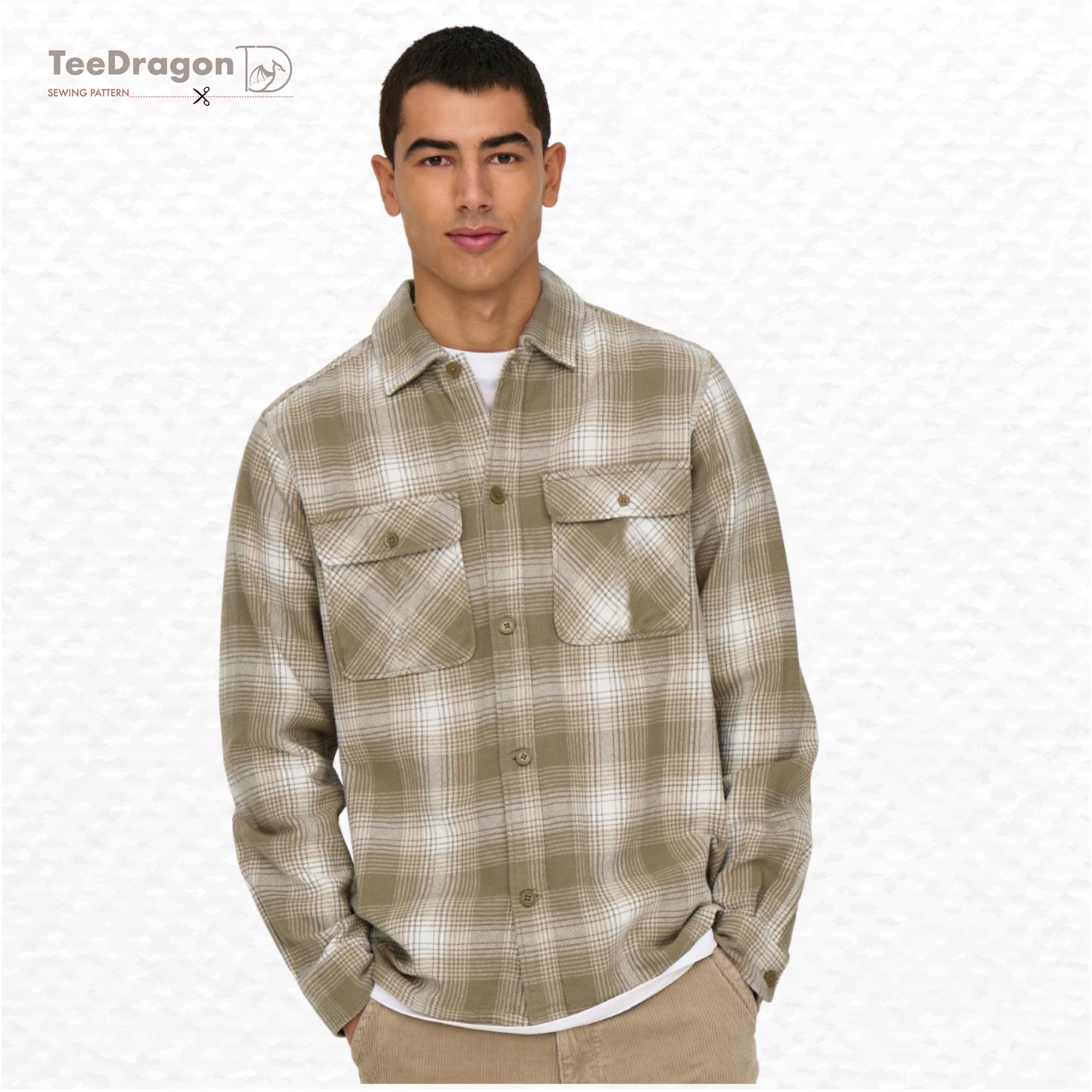 Men's Shirt Jacket Sewing Pattern PDF | DIY Jacket Pattern XS-3XL ...