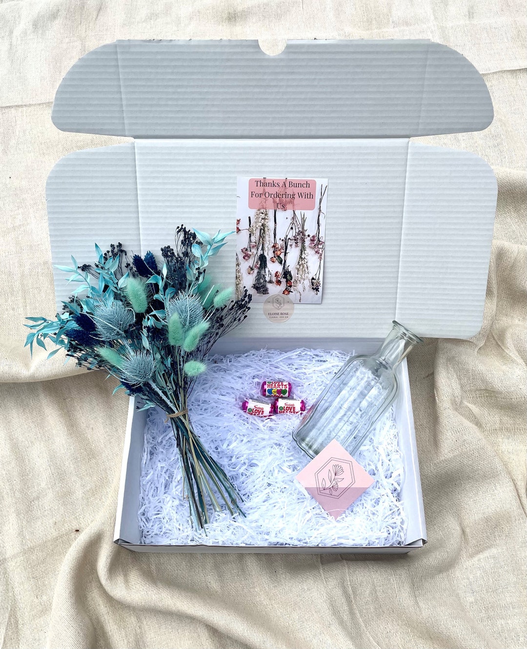 Luxury Dried Flower Gift Box Dried Flower Bouquet Glass Vase Etsy UK