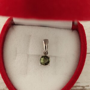 Sterling Silver Moldavite Pendant: Rare Czech Meteorite Jewelry
