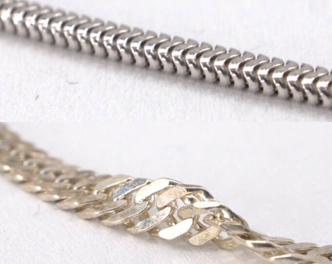 Silver Chain Gourmet, Popkorn, Singapure Gender neutral jewelry Unisex gender chain,  Classic bracelet chain, Silver 925 Round chain 90s