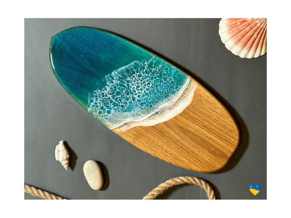 Surf Board Resin Art Serving Board