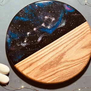Large Oak Live Edge Ocean Resin Charcuterie Board, Custom Engraved Cheese Board, Beach Wedding Gift, Engagement Gift, New Home Board #3