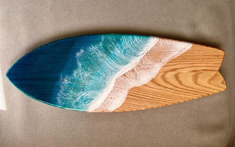 Handgemaakte surfplankkunst van 33 inch met gegraveerd ontwerp, ideaal surferverjaardagscadeau voor hem, perfect strandhuisdecor afbeelding 11