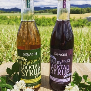 Elderflower and Elderberry Cocktail Syrup, 375ml, 2 Bottles