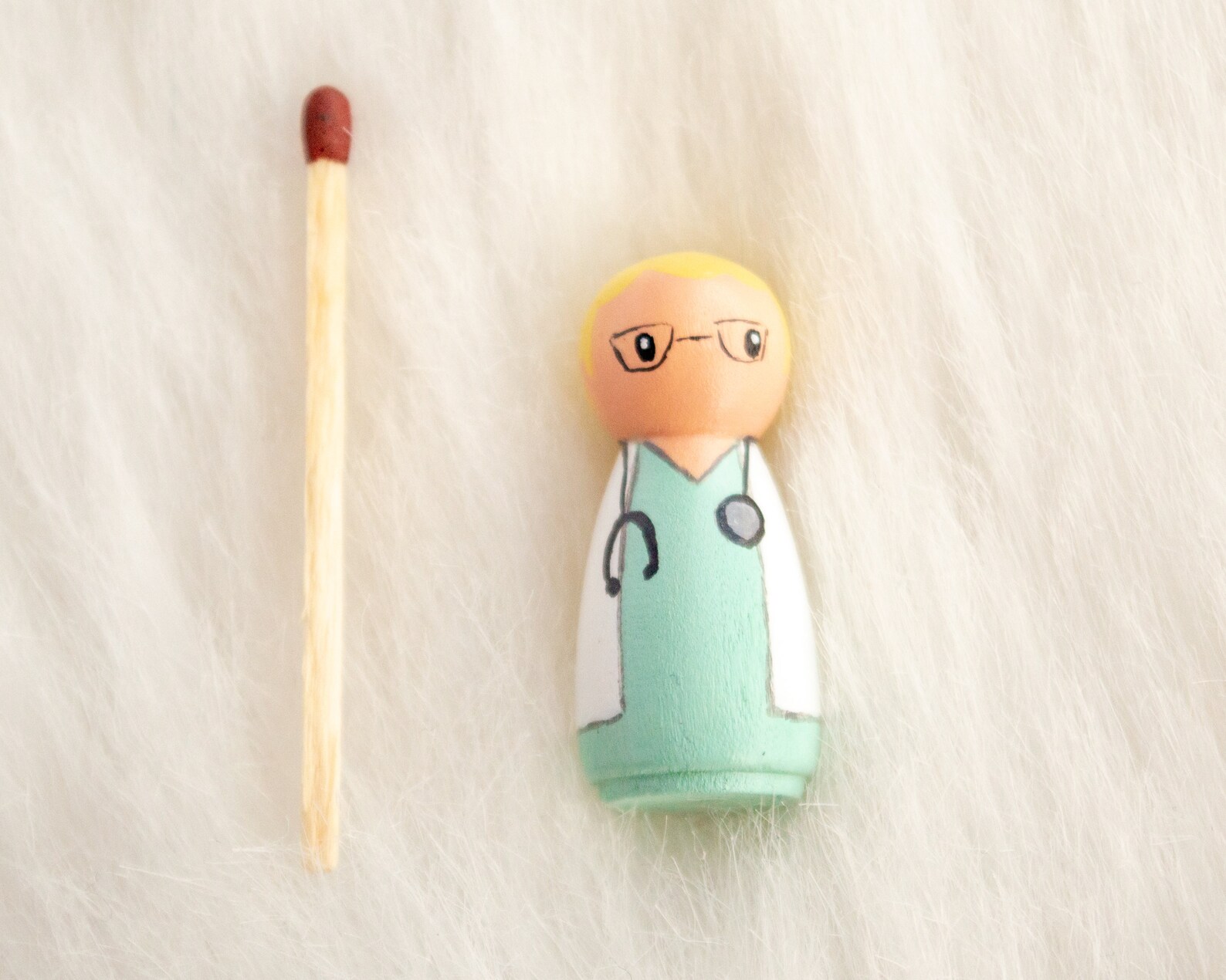 Doctor Peg Doll Keychain Medical Student Gift Future Doctor Etsy