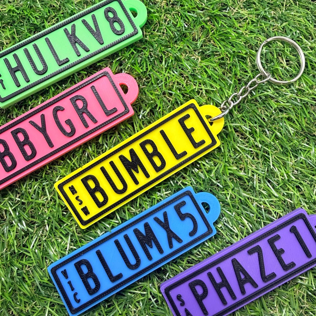 Number Plate Keychain Design Custom License Plate Keychain Keyring - Personalised Number Plate ...