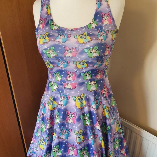 Furby kawaii print skater dress 2XL UK18/20