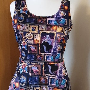 Mermaids frames inspired cute print skater dress- Sizes S- 5XL plus size