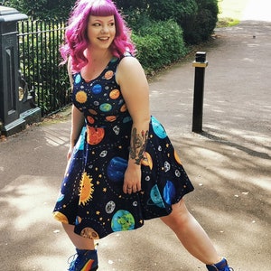 Happy planets space dress- cute kawaii retro rockabilly kitsch alternative fashion