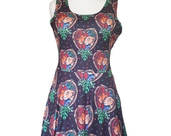 Lion couple inspired print skater dress- Sizes S- 5XL plus size