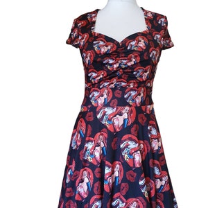 Jessica and Rodger rabbit inspired cute print sweet heart neckline dress- Sizes S- 3XL plus size