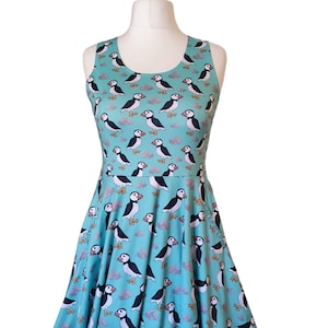 Robe patineuse à imprimé macareux - Tailles S à 5XL plus la taille