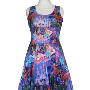 Magic Kingdom Disney parks inspired print skater dress- Sizes S- 5XL plus size