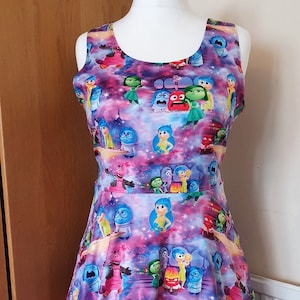 Inside out Joy Sadness Cosplay Print Skater Kleid - Größen S- 5XL plus Größe