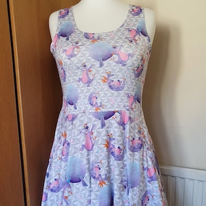 Figment Epcot Spaceship Earth Disney parks inspired print skater dress- Sizes S- 5XL plus size