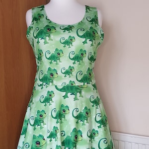 Chameleon  print skater dress- Sizes S- 5XL plus size