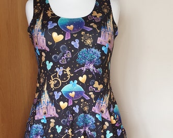 50th anniversary Disney parks inspired print skater dress- Sizes S- 5XL plus size