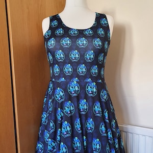 Ghost Hitchhikers Haunted Mansion inspiriertes Print Skater Kleid - Größen S- 5XL plus Größe