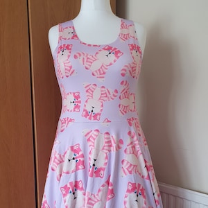 Bagpuss cat inspired print skater dress- Sizes S- 5XL plus size