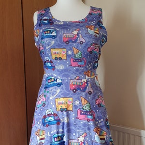 Ice cream van print skater dress- Sizes S- 5XL plus size