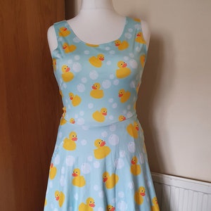 Rubber duck cute print skater dress- Sizes S- 5XL plus size