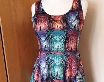 Halloween horror movie print skater dress- Sizes S- 5XL plus size