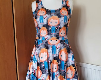 Halloween Chucky horror doll print skater dress- Sizes S- 5XL plus size