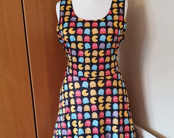 Pac-Man print skater dress- Sizes S- 5XL plus size